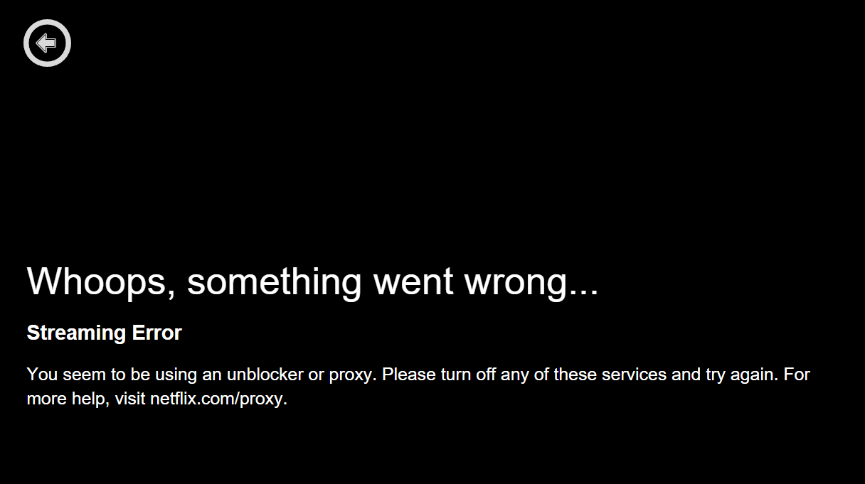   خطای پروکسی Netflix 