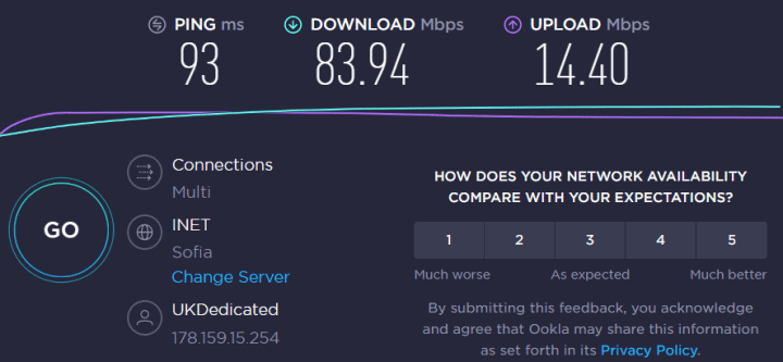  RUSVPN سرور Speed ​​
