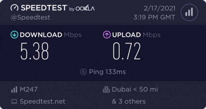   VeePN Speed ​​Test Dubai 