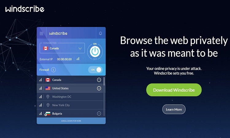 بررسی Windscribe نسخه رایگان سرعت خوبی را ارائه می دهد